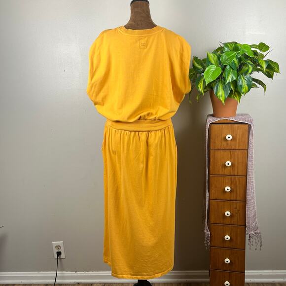 Calia Glowing Umber Sleeveless Extended Shoulder Midi Dress Large - Picture 3 of 9